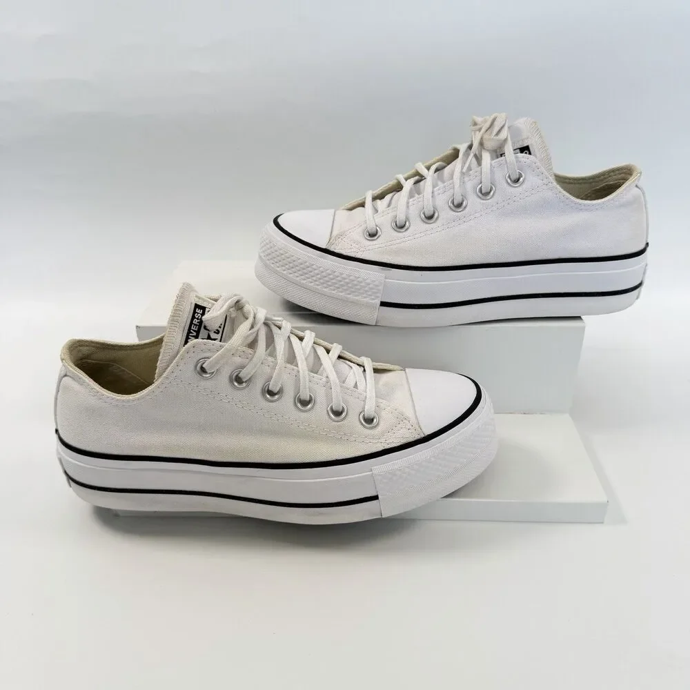 Converse Chuck Taylor All Star Lift Platform Low Sneakers Womens White Size 7 - Picture 3 of 10